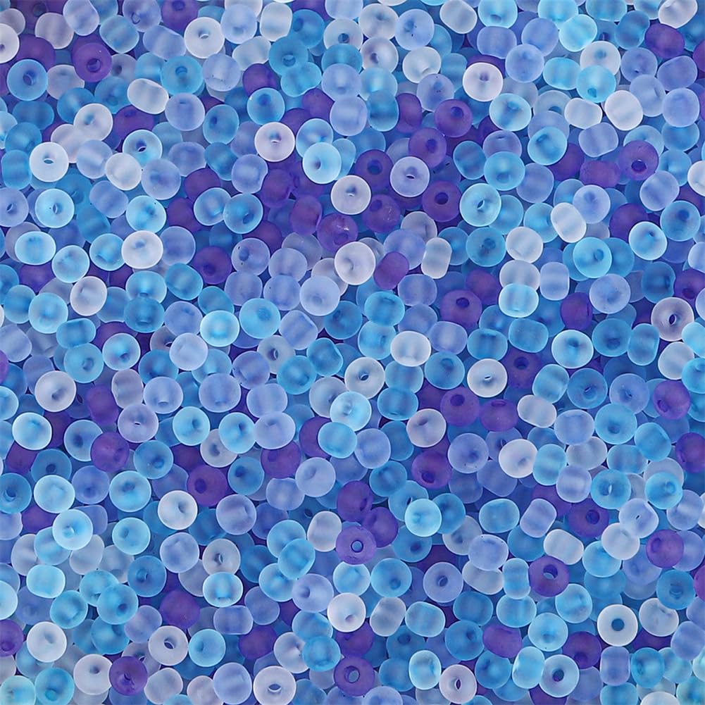 Quninet Blue Pony Beads, 2 Pack of 2mm Glass Round Craft Beads for DIY Jewelry Making, Bracelet, Key Chain, Hair Decor