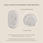 Satechi OntheGo Souris Bluetooth avec USB C Batterie rechargeable, Connectez-vous 3 Dispositifs, Mouse sans fil compacte et portable pour ordinateur portable, ordinateur, tablette – Sable