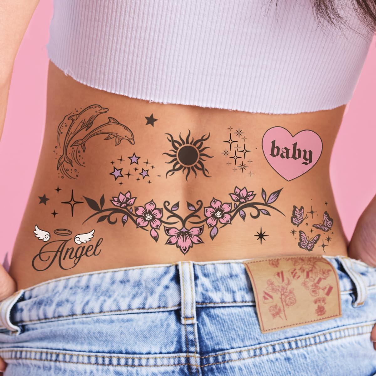 xo, Fetti 56pc Y2K Realistic Temporary Tattoos | Girly 2000s Birthday Party