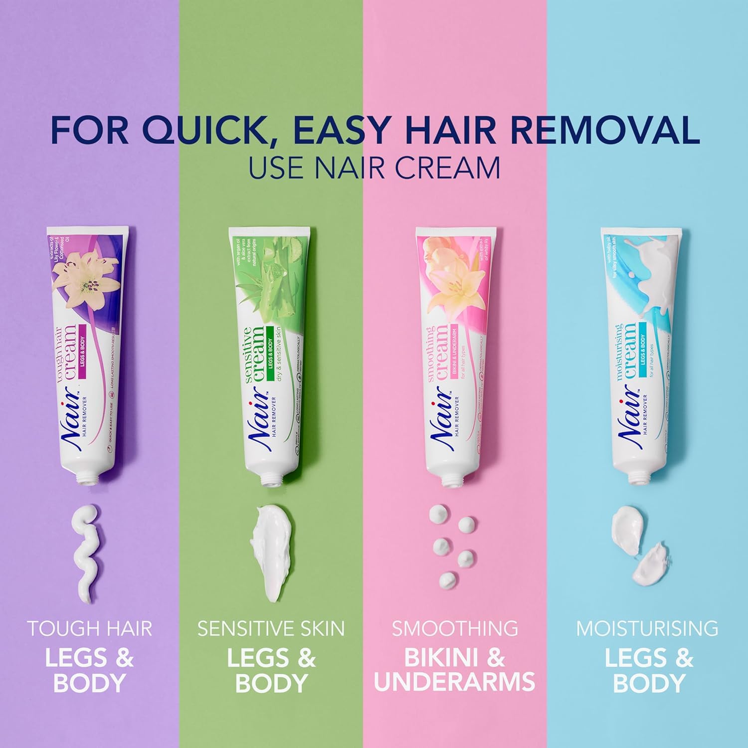 Nair Sensitive Hair Removal Cream Multipack for Dry & Sensitive Skin – Legs & Body with Argan Oil & Aloe Vera – Gentle Nair Hair Removal Cream – 100ml x 4 — view 5