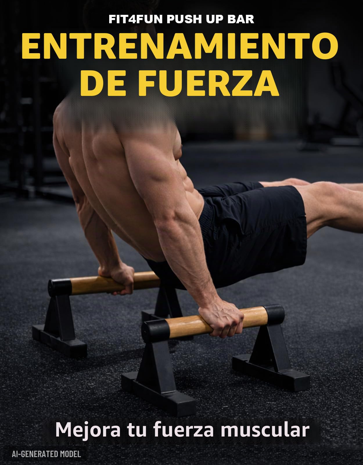 Juego de barras de apoyo para flexiones de madera, 2 piezas de agarres para flexiones de madera de haya con barras antideslizantes para paracalistenia, entrenamiento de fuerza y entrenamiento de