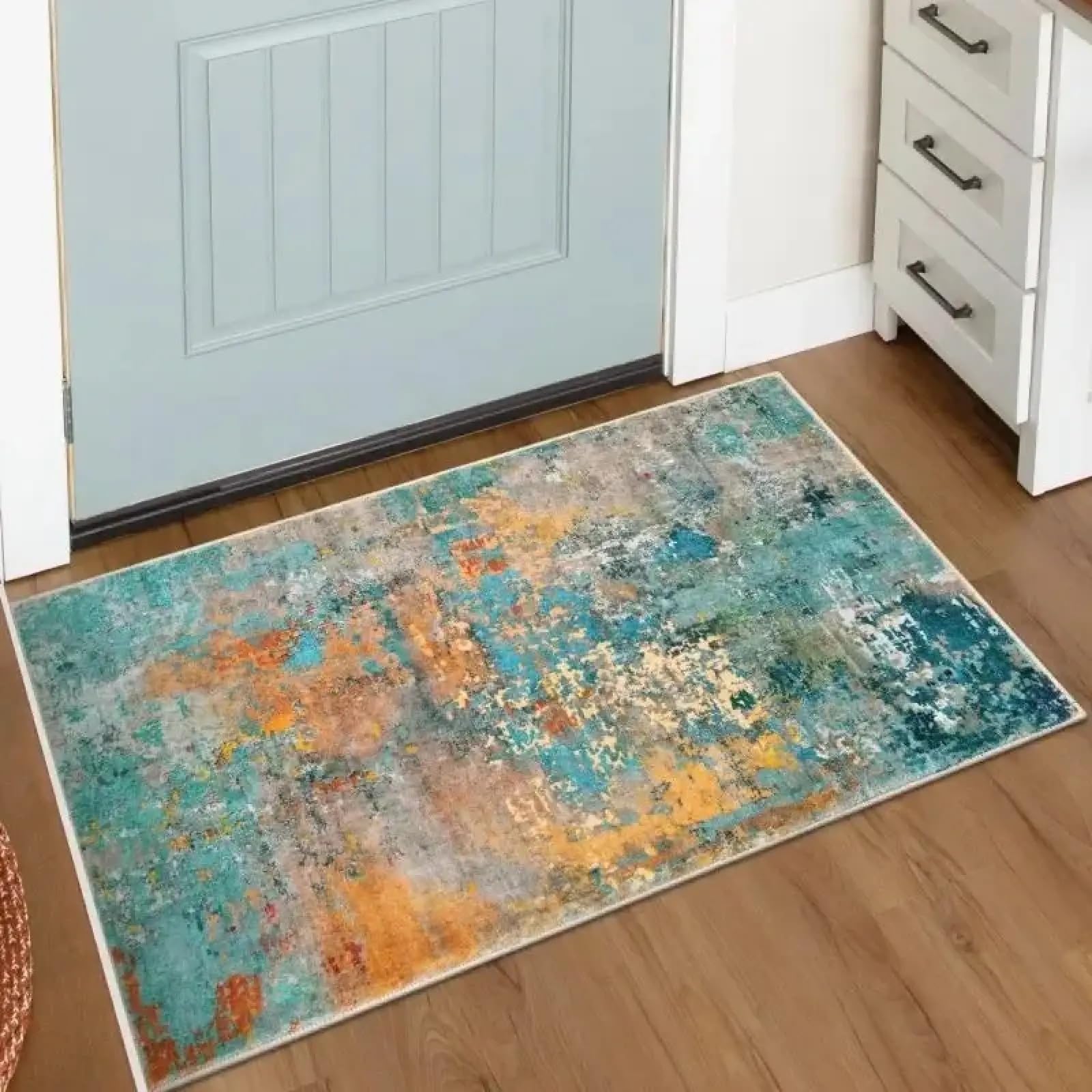 Tapis de bain abstrait moderne grand format pour sécuriser le sol de la cuisine