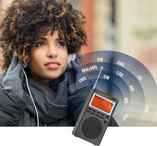 Miniatura 2 de Raddy RF760 Receptor de radio portátil SSB de onda corta con alerta NOAA, banda completa AMFMSWCBVHFUHFWXAIR, funciona con pilas, radio digital