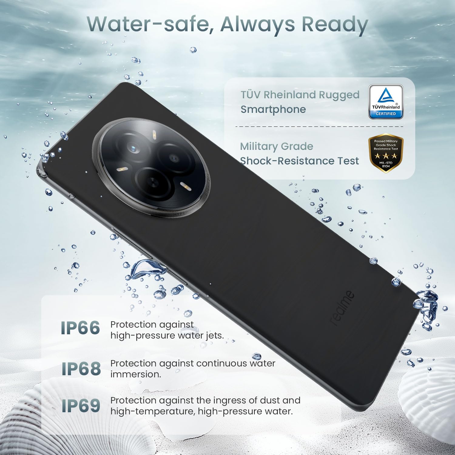 realme 14 Pro 5G Smartphone 12GB+512GB, Grey | Batteria 5130mAh, Ricarica Rapida 45W, Display 6,72 pollici, frequenza 120Hz, Fotocamera 50MP, Dimensity 7300 Energy, IP69