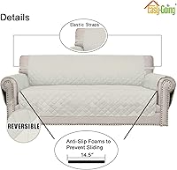 Vista 3 de Easy-Going Funda reversible para sofá de 4 plazas, resistente al agua, con varillas de espuma, correas elásticas, protector de muebles