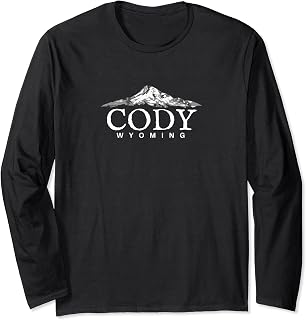 Cody Wyoming Long Sleeve Shirt, WY Cool Mountain Town Tee