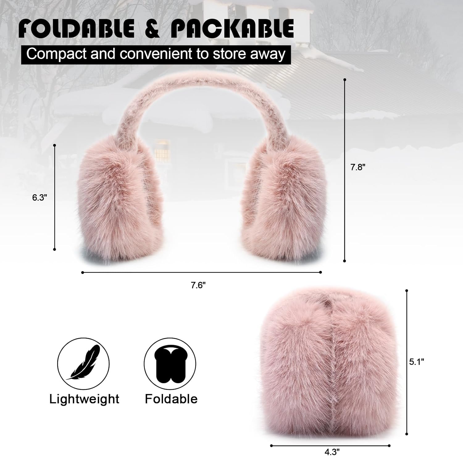 Women Winter Ear Muffs Fluffy Faux Fur Earmuffs Foldable Ear Warmer Girls Soft Ear Covers - Image 3
