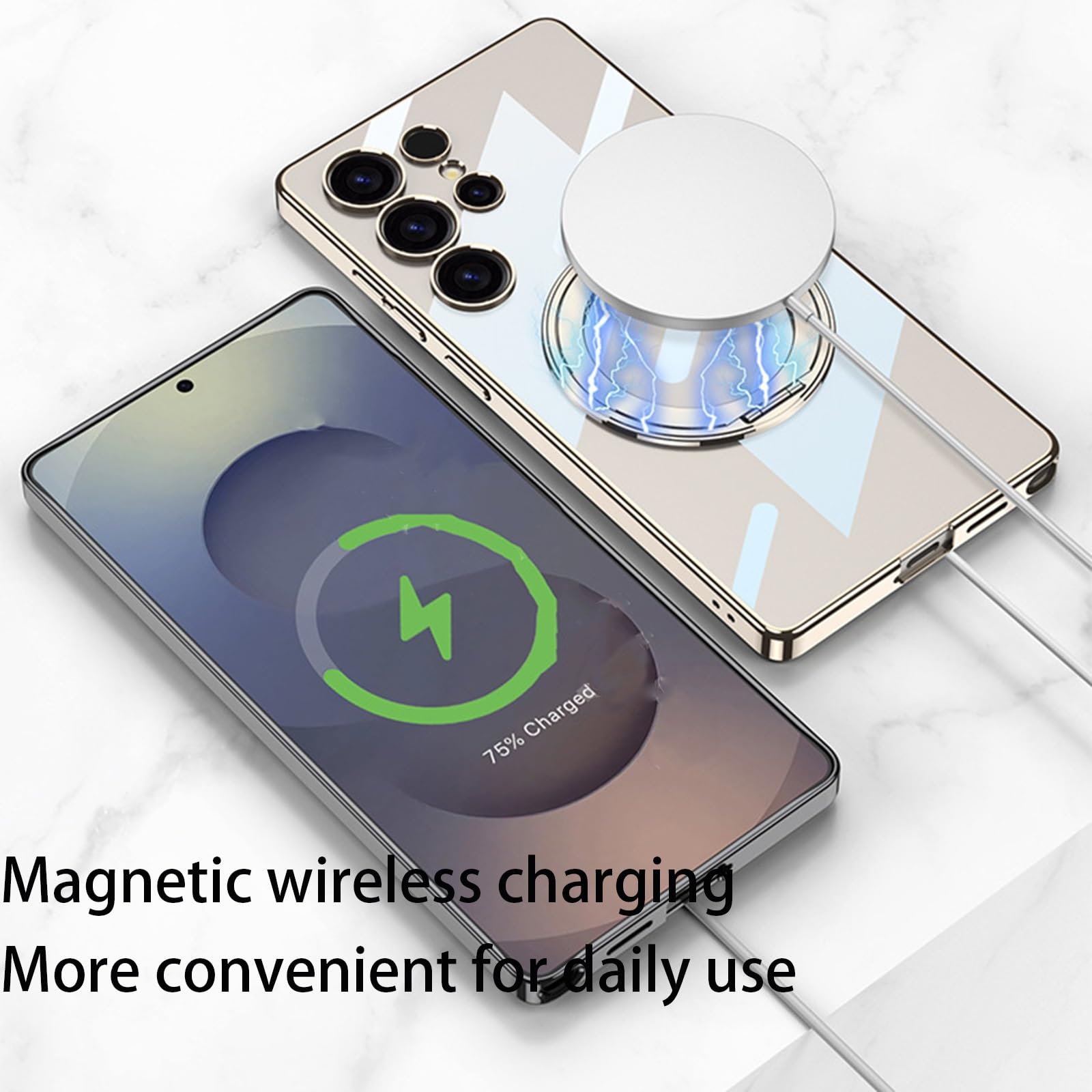 Etui do Samsung Galaxy S25 Ultra, niewidoczny uchwyt magnetyczny, cienkie, odporne na wstrząsy etui (czarne)