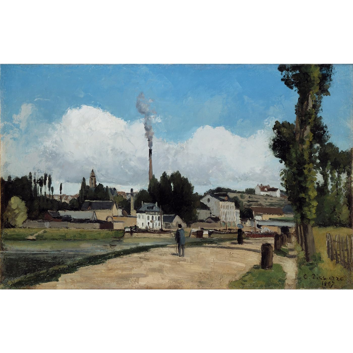 Toile Pissarro Banques de l'Oise impression premium grand format - 2