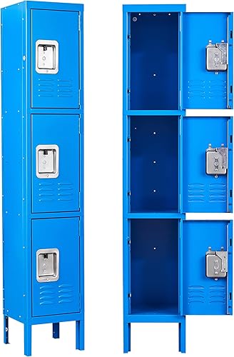 Vista 45 de Letaya Taquillas de metal, 5 puertas de 66 pulgadas de alto, armarios de almacenamiento de acero con cerradura para empleados, escuela, gimnasio