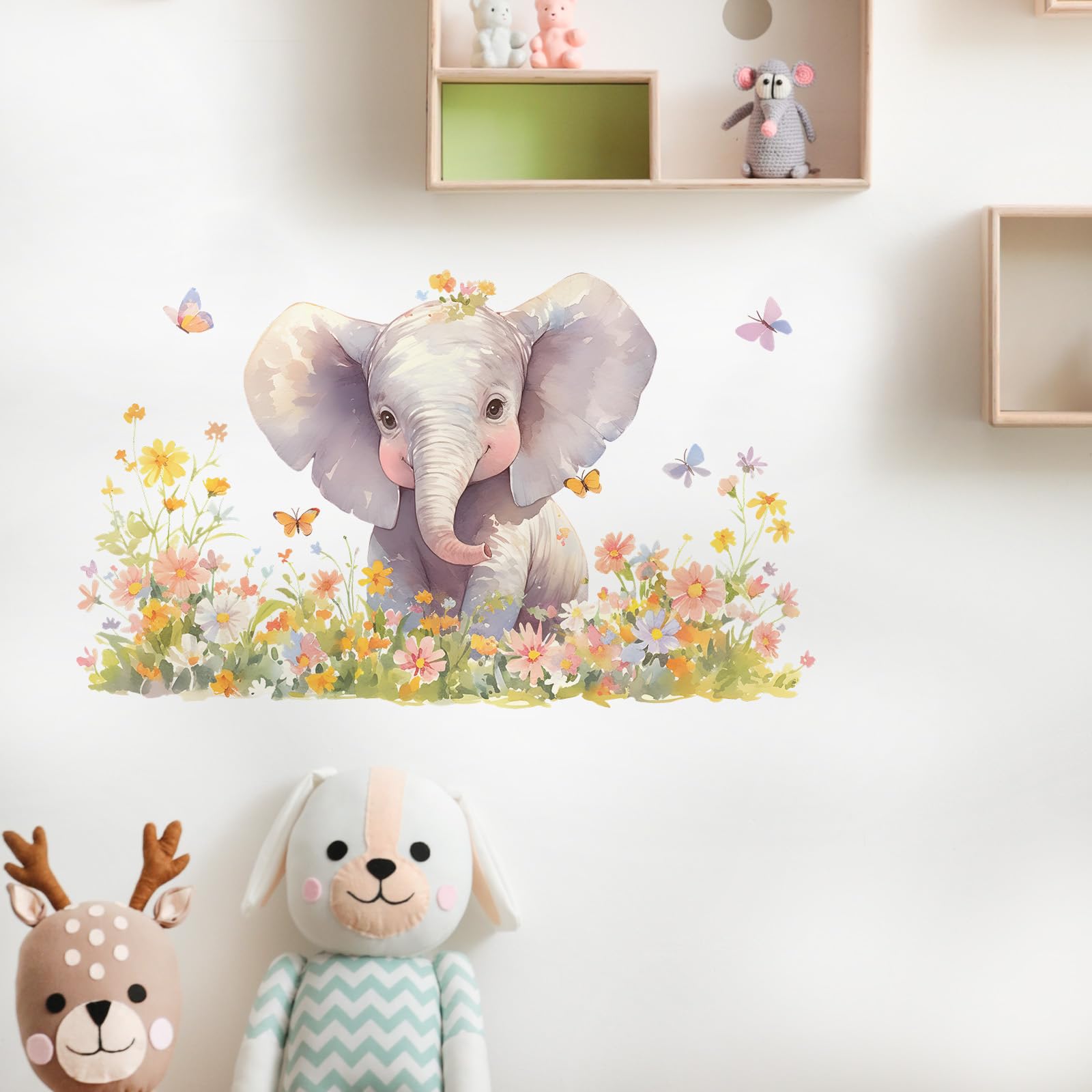 Stickers éléphant africain amovible pour décorer sans abîmer les murs