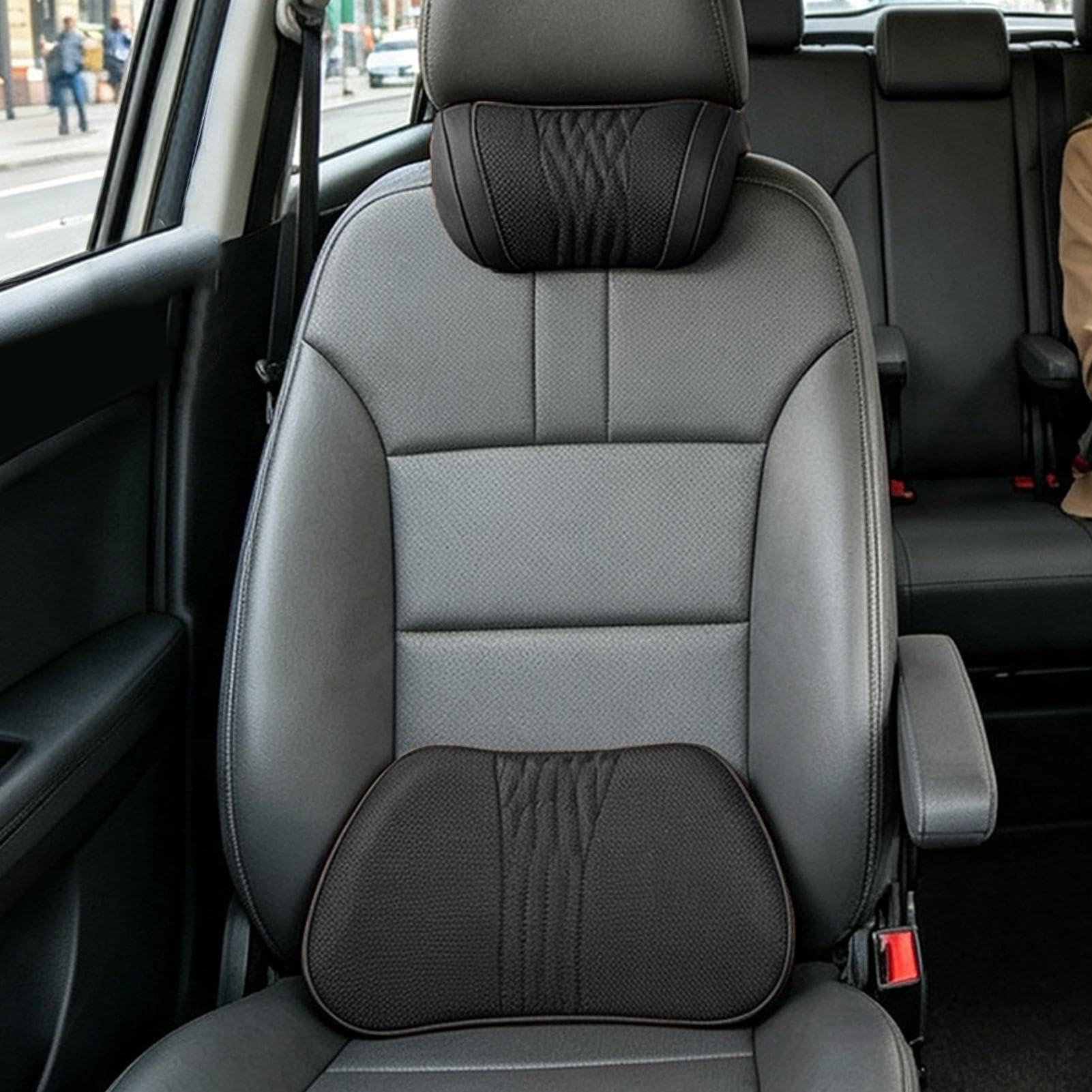 Almohada de cuello de coche transpirable universal de piel sintética