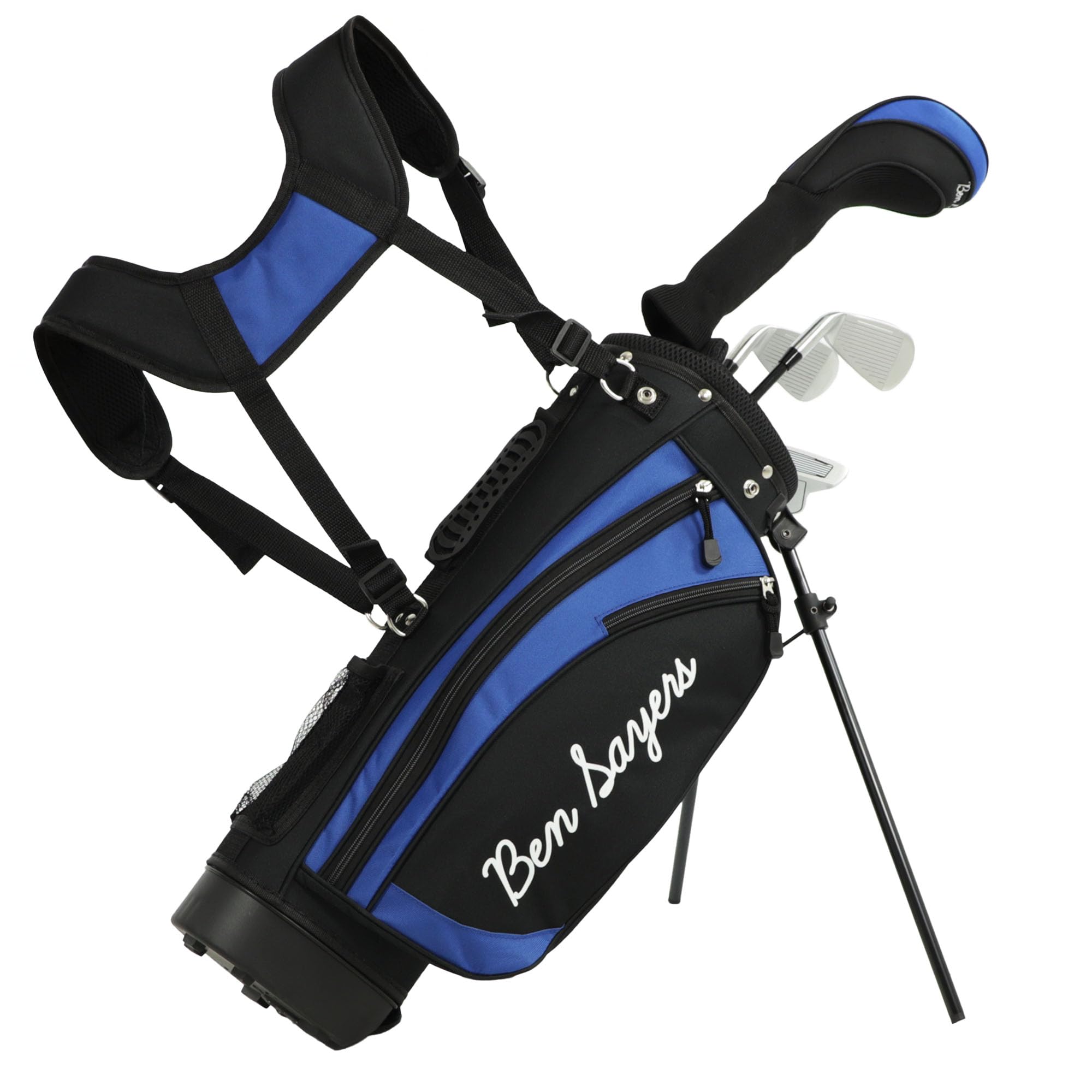 Ben Sayers Junior Standbag Golf-Paket-Set | Kinderstarter mit 4 Schlägern | leichte Graphit-Schäfte & weiche Griffe | Übergroße Driver, Eisen, Putter, Tasche & Schlägerhauben