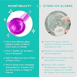 MontBeauty Ice Globes for Face, Freezer Safe and Highly Effective Facial Globes for Daily Beauty Routines, Face Roller to Tighten Skin, Reduce Puffiness, Enhance Circulation and Complexion (Purple)