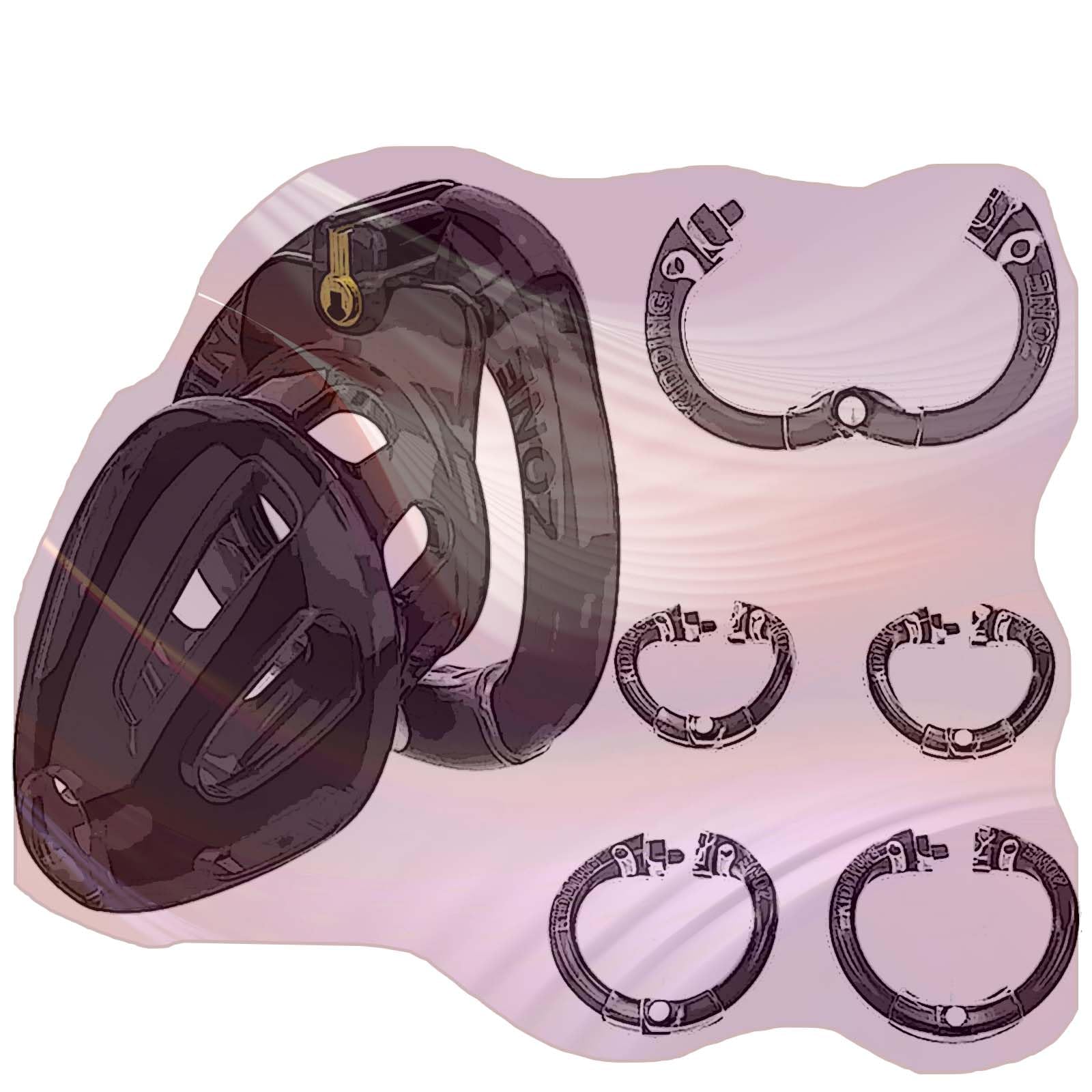 Accessori di protezione per gabbia fitness maschile, design ad anello aperto con 4 anelli di diverse dimensioni e blocco invisibile -A49IT (Nero, Lungo)