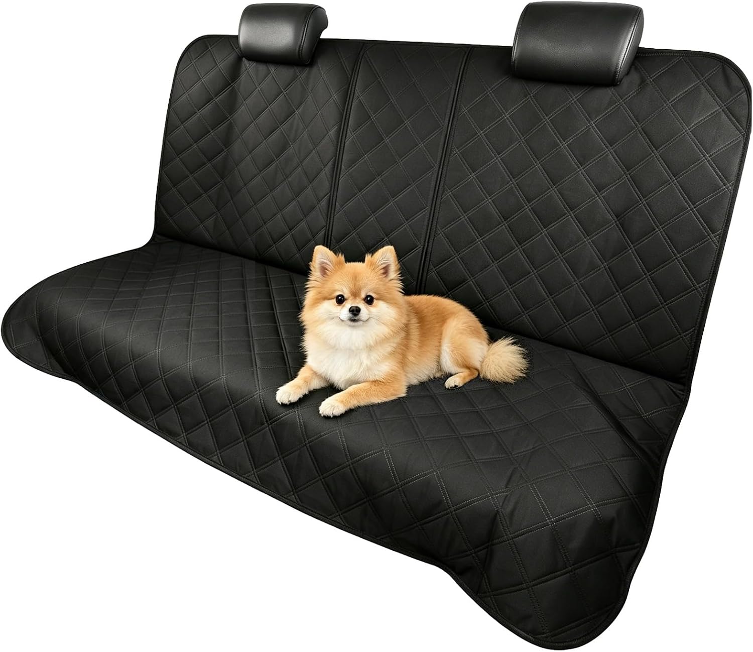 Furri&Me Dog Backseat Cover for Cars, SUVs, and Trucks – 600D Oxford Waterproof Pet Seat Protector with Non-Slip Backing, Machine Washable for Messy Kids & Drooling Dogs(Regular, Black)