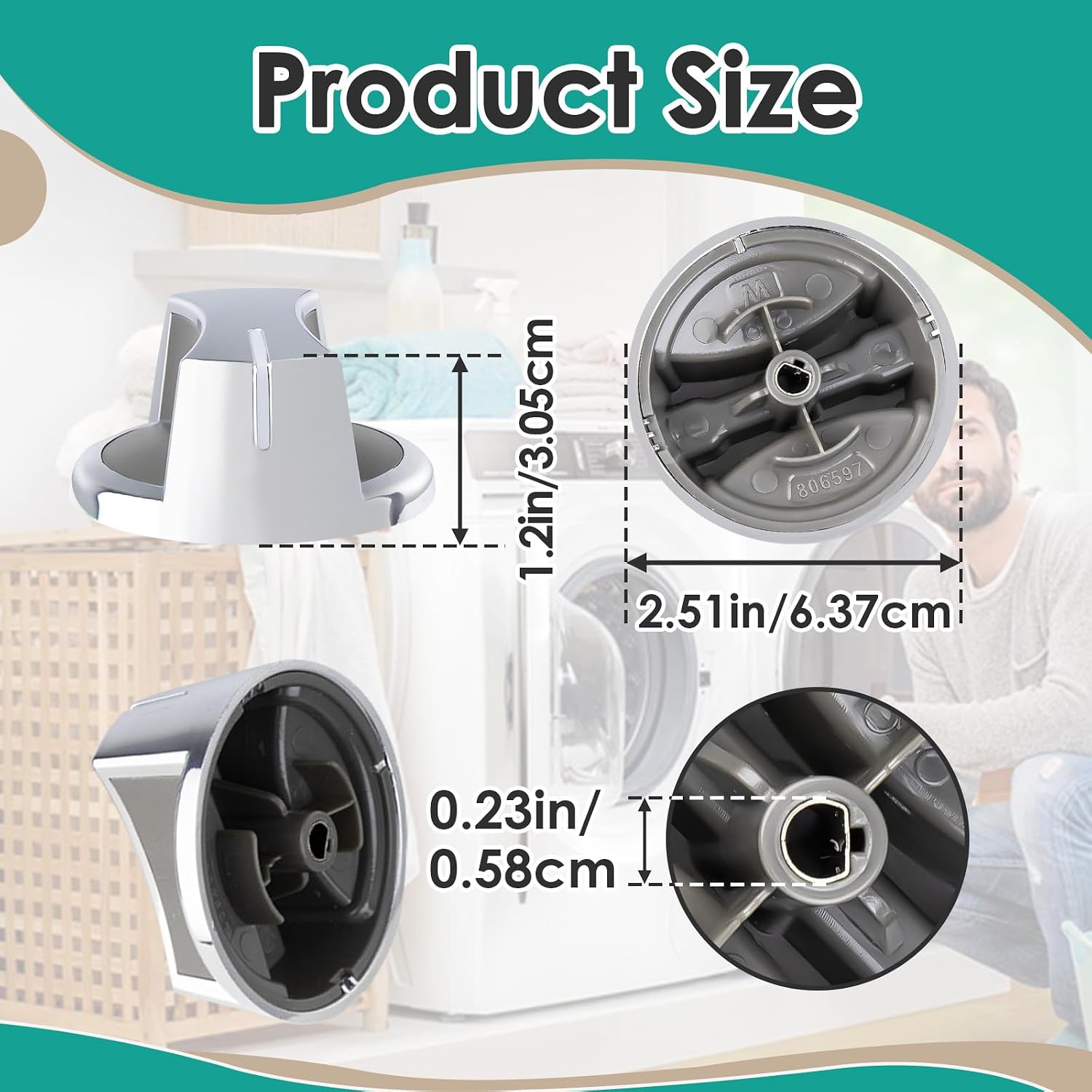 806597 Dryer Knob Assembly - Replacement for Speed Queen Dryer, AP6339803 PS16995756 Compatible, Easy Install and Durable Quality