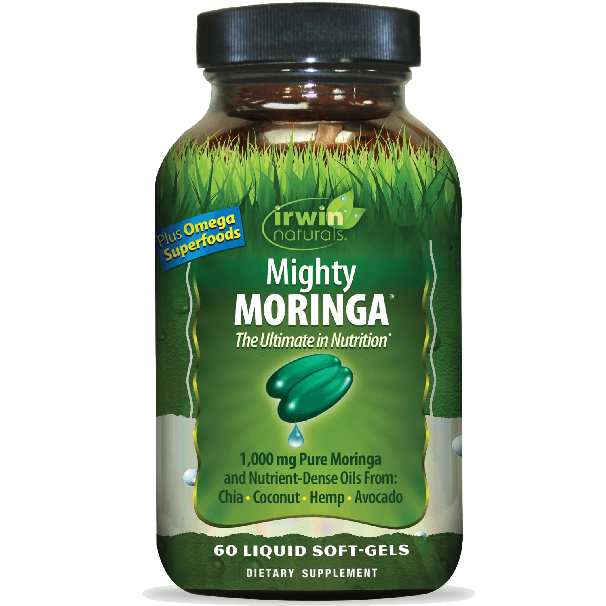 Irwin Naturals Mighty Moringa Superfood Nutrition Supplement | 60 Softgels 60 Count (Pack of 1)
