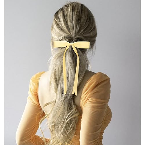 Miniatura 3 de CIEHER 10 pinzas para el cabello para mujeres y niñas, lazos para el cabello con borla y lazo con cola larga, accesorios para el cabello para niños