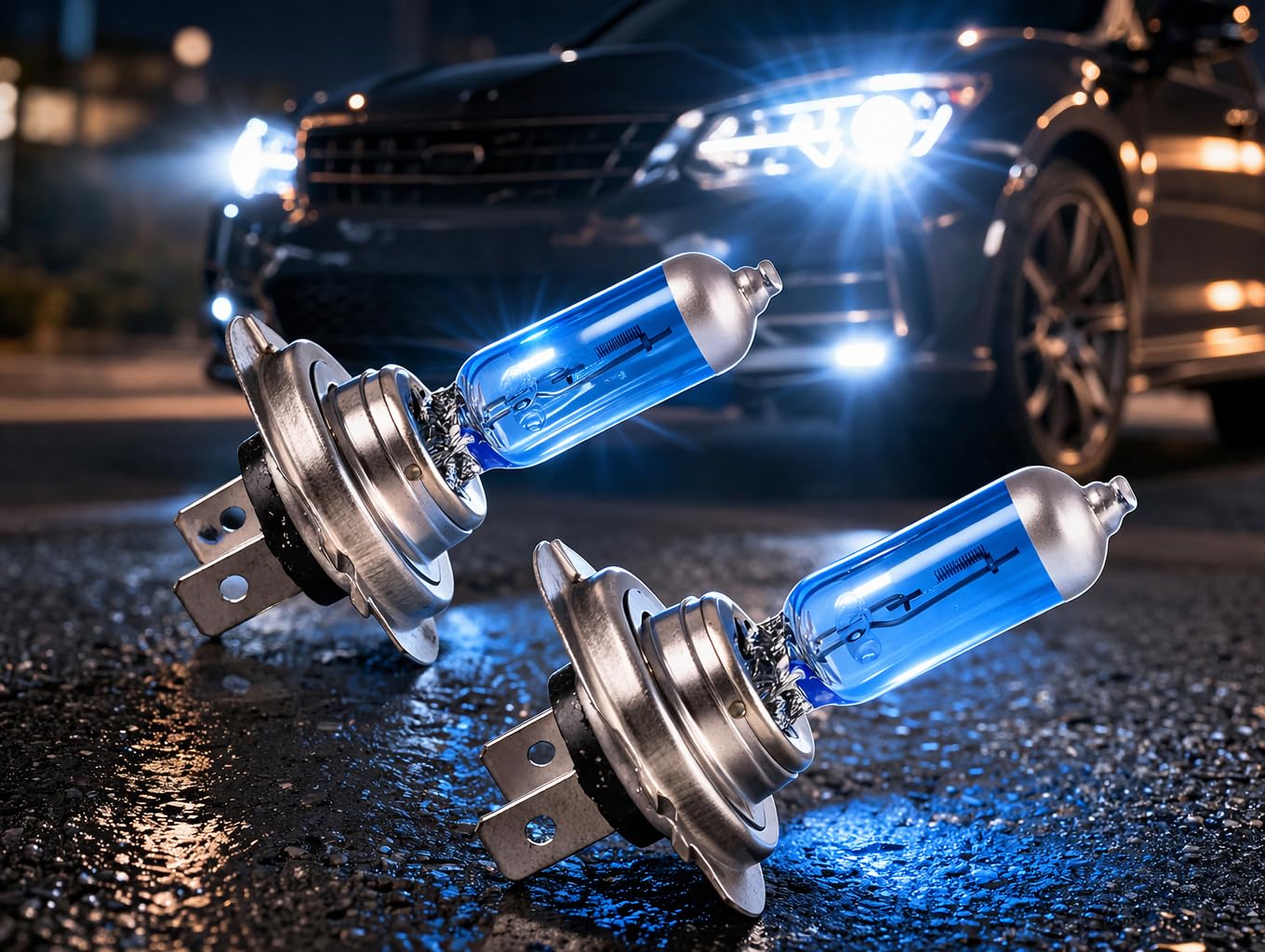MARUTA SUPER WHITE H7 55W lámpara halógena para faros, luz de cruce, 5500 K efecto xenón, vidrio cuarzo duradero, homologación ECE