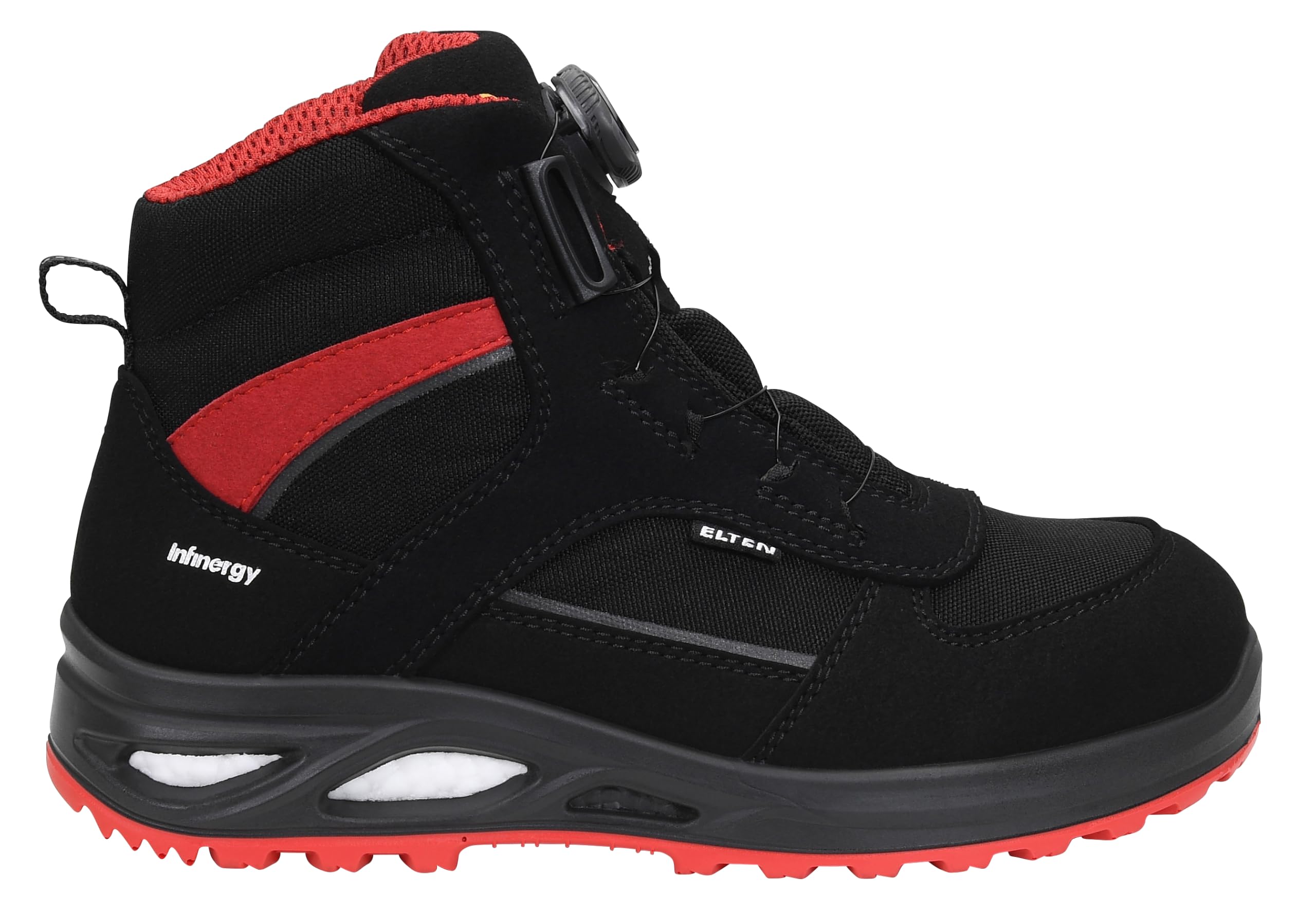 ELTEN HANNAH XXTL BOA black-red Mid ESD S3S | Sicherheitsschuhe für Damen & Herren, Stahlkappe, leicht, atmungsaktiv