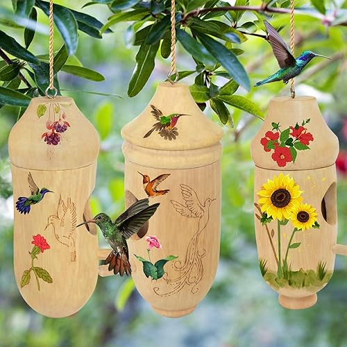 Miniatura 7 de Casa de colibríes, casas de colibríes para exteriores para anidar, manualidades de madera, kits de casa de pájaros para niños para construir, casa