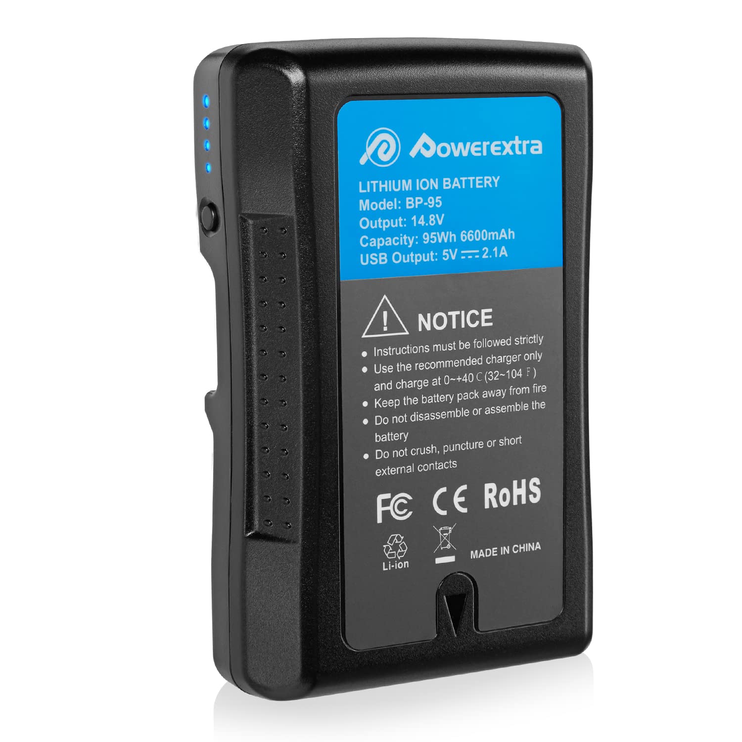 Amazon.com : Powerextra Pro 95Wh 6600mAh BP-95 V Mount V-Lock