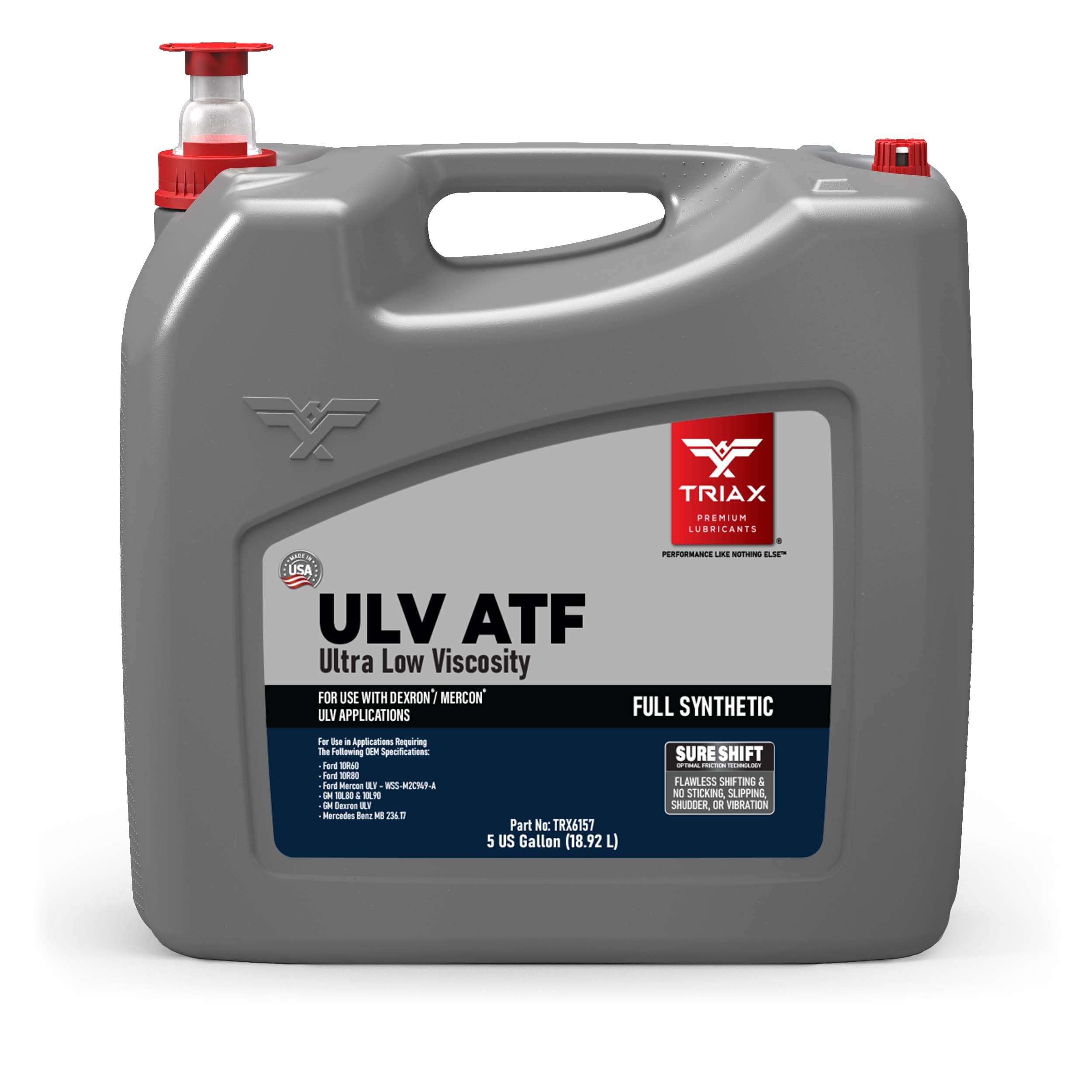 TRIAX ULV ATF, Ultra Low Viscosity, Full Synthetic ATF for Modern High Performance Transmissions (5 Gallon Pail)