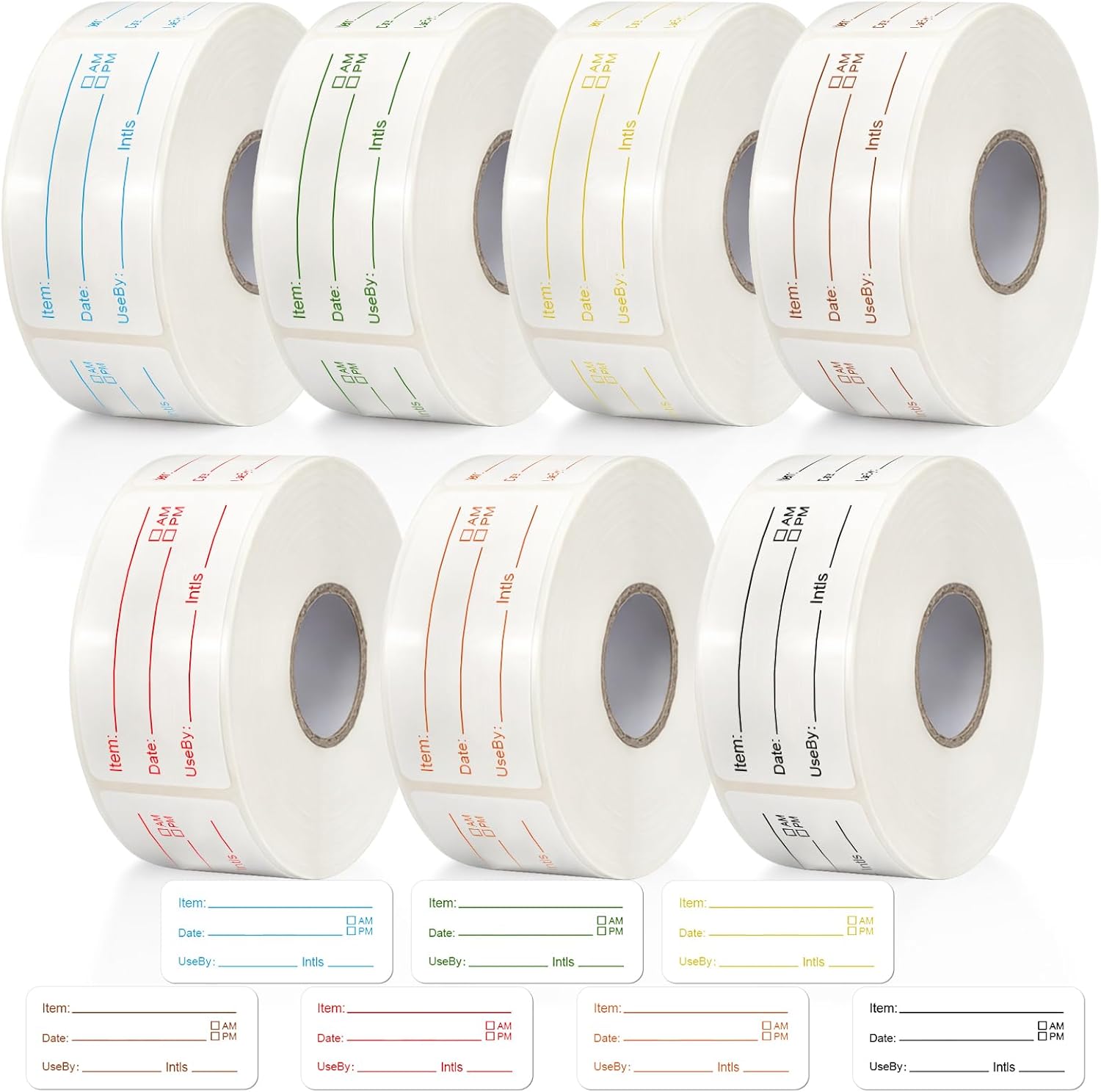 Sayglossy 3500 Pcs Removable Food Labels 1 x 2 Inch Food Storage Freezer Tape Roll Date Stickers Easy Write for Restaurant Freezer Refrigerator Plastic Containers