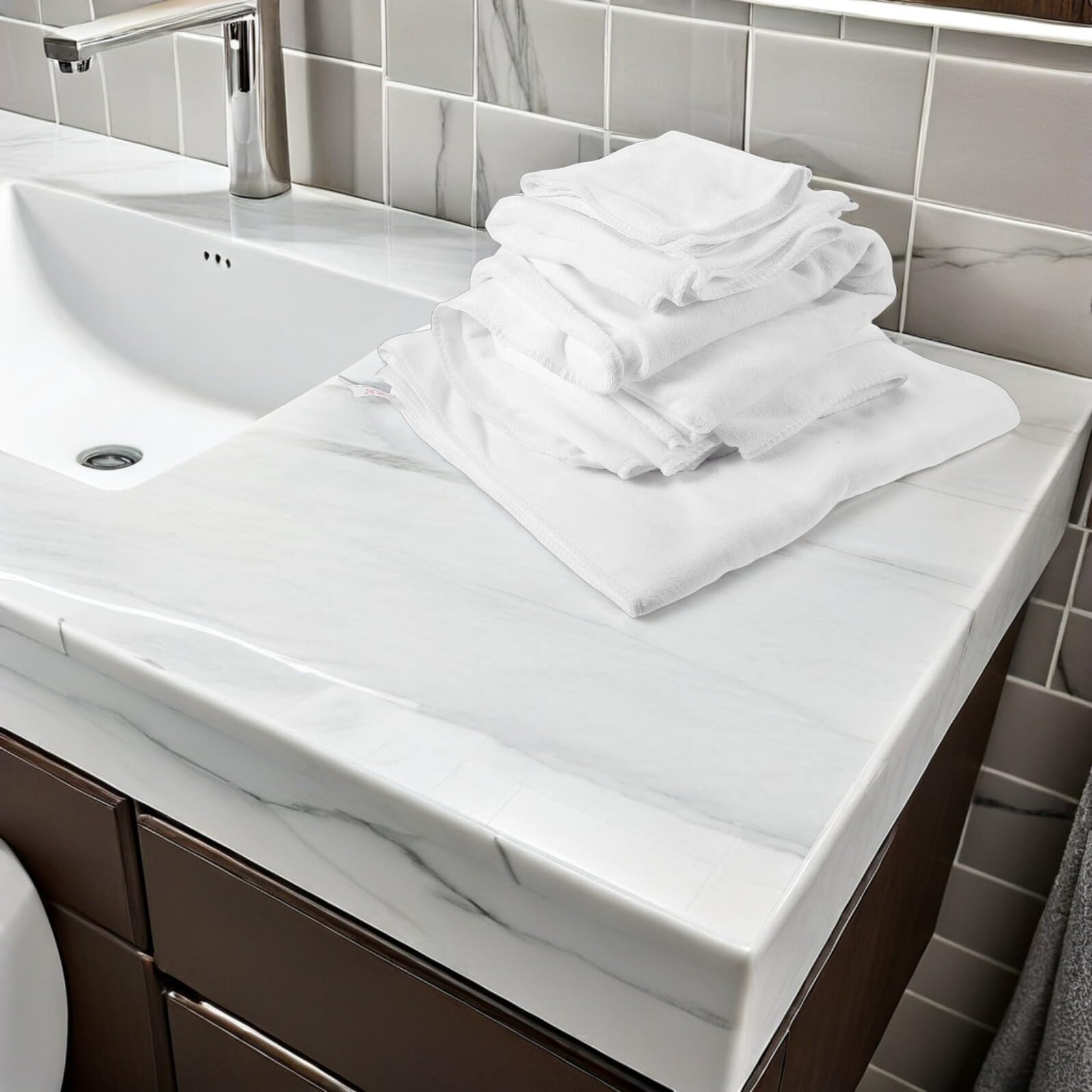 ERINGOGO 4 Sztuki Białych Ręczników Kąpielowych Hotelowych z Czystej Bawełny Duże Szybkoschnące Miękkie Ręczniki Do Łazienki Spa Basenu i Domu Chłonne i Przyjazne dla Skóry