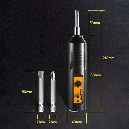 Glomora Rechargeable 3.6V Electric Screwdriver, 2000mAh USB-C Fast Charging, Cordless with 6 Bits & Extension Bar, Forward/Reverse for Phone, Laptop, Furniture DIY Repair (Standard Configuration) - 7
