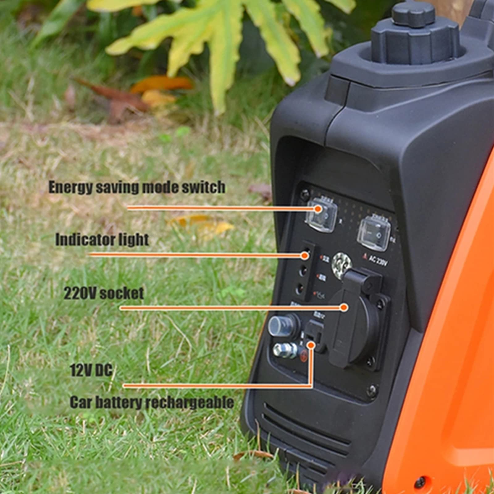 Amazon | ポータブル発電機 22.0V 1200Wインバータガソリン発生器 AC