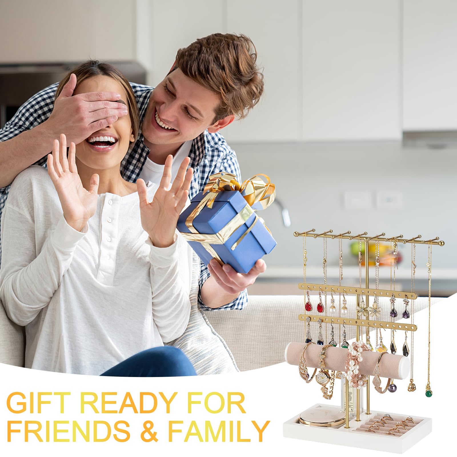 Porta Gioielli 5 Livelli Con Base Ad Anello - Espositore Per Collane, Orecchini E Bracciali - Foto 2