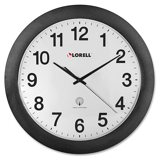 Lorell 60997 Wall Clock, 12 Inch, Arabic Numerals, White Dial/Black Frame - 71UsmPnbdRL. SS520
