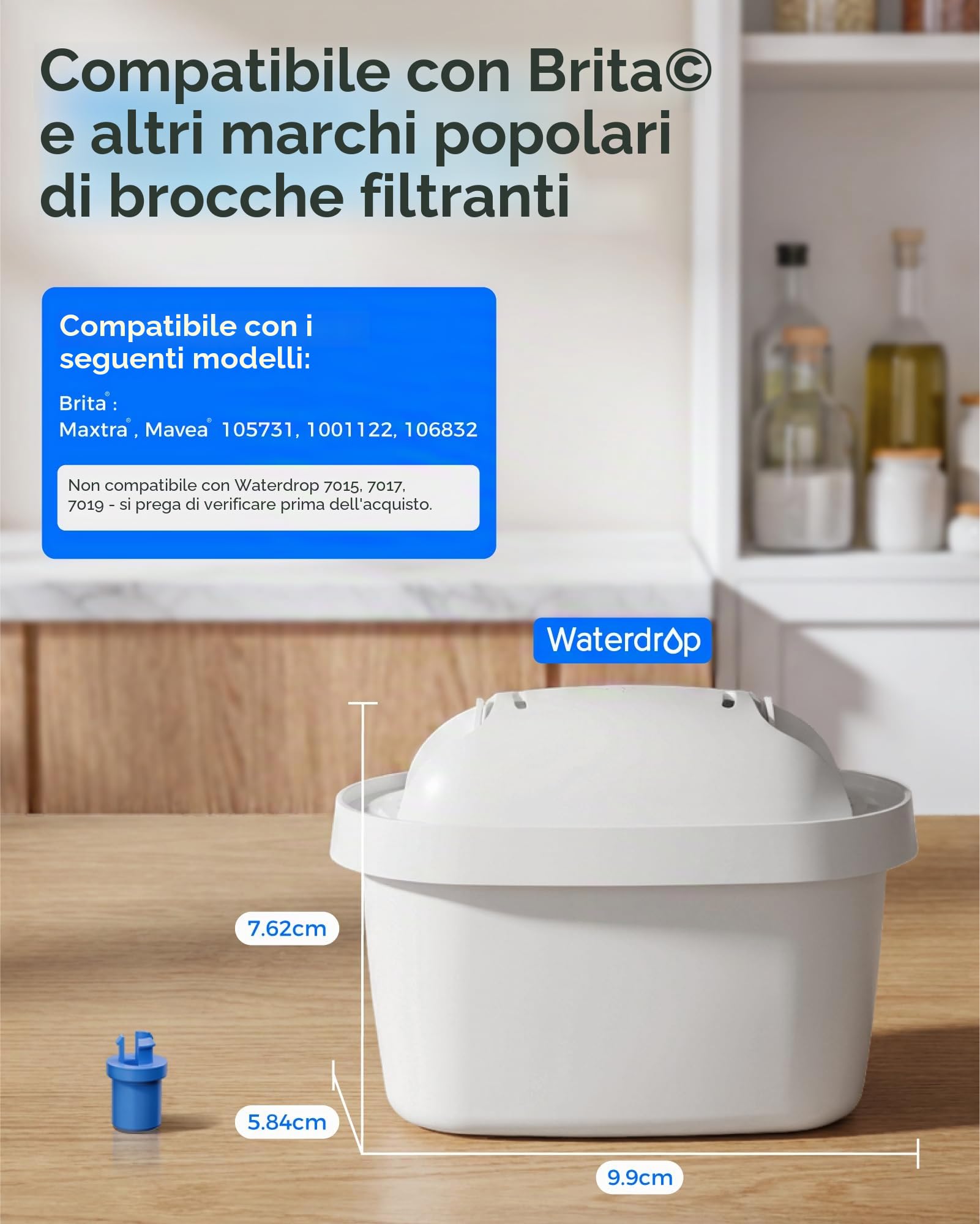 Waterdrop Filtri, Sostituzione per Brita® Maxtra+® Plus, Maxtra Pro® All-in-1 Filtro, Compatibile con Brita® Marella® Caraffa Filtrante, Ridurre PFAS, PFOA/PFOS, TÜV SÜD, NSF Certificata (12)
