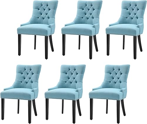 Miniatura 13 de Sillas de comedor tapizadas con brazos, juego de 2, sillas de comedor con patas de madera maciza y respaldo copetudo (lino + gris) Gris