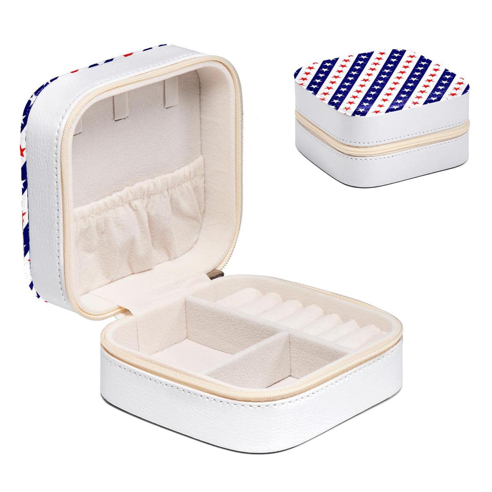 Boîte à bijoux étoiles bleues organisateur nomade pour vos voyages et week-ends
