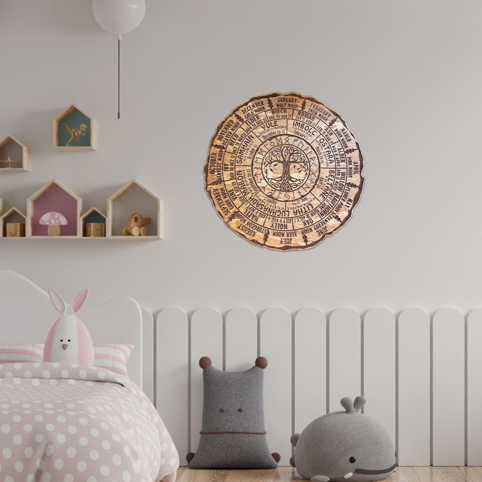Wiel Van Het Jaar Houten Bord - Sabbats Heidense Heksenbord Boom Van Het Leven Kalender Vintage Handgemaakt Bord Heidense Heksenbord Cadeau