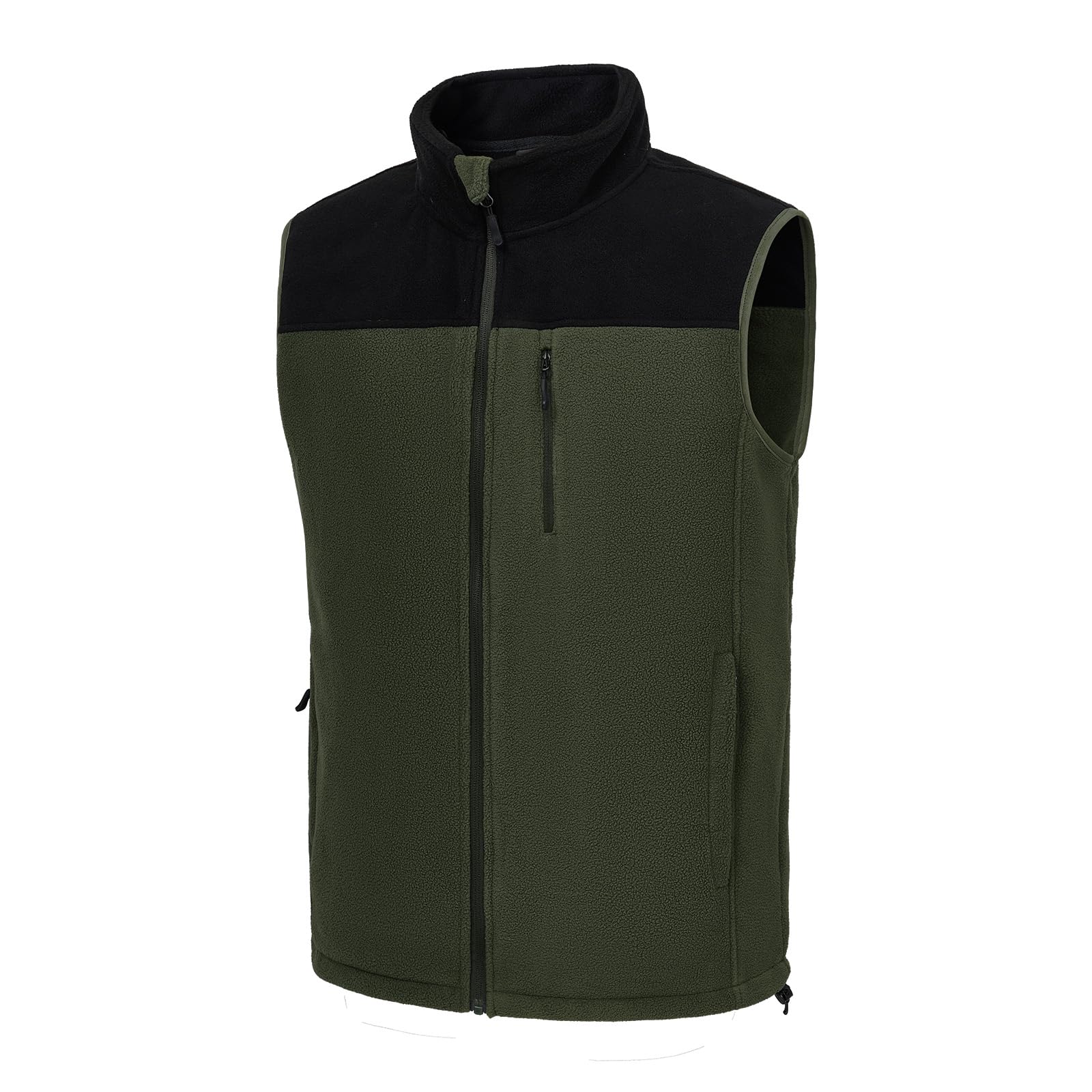 Mens Fleece Vest Full Zip Lightweight Outerwear Vests Soft Warm Winter Sleeveless Jacket for Hiking Golf