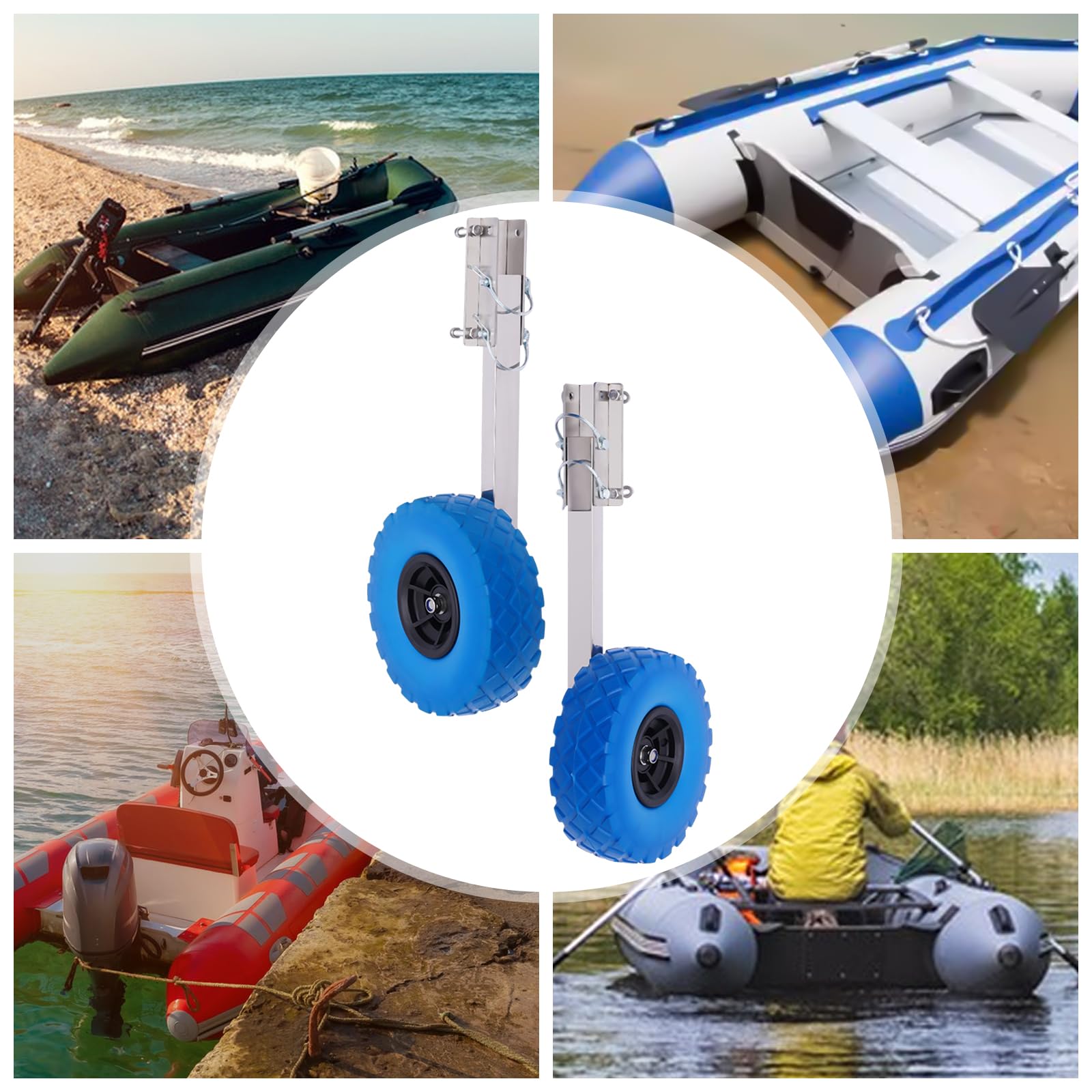 Roues de bateau pneumatique, roues de transport, 40 cm, 150 kg, pour bateau gonflable, yacht