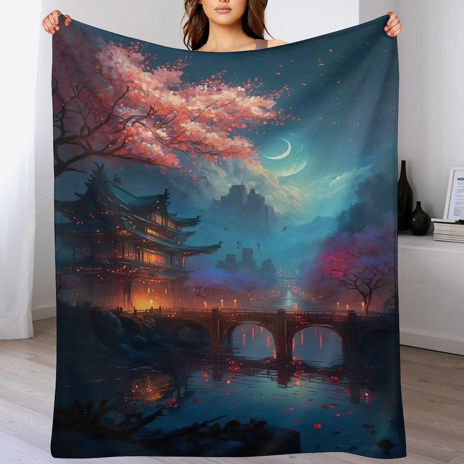 Couverture polaire en peluche de flannel douce style japonais chic