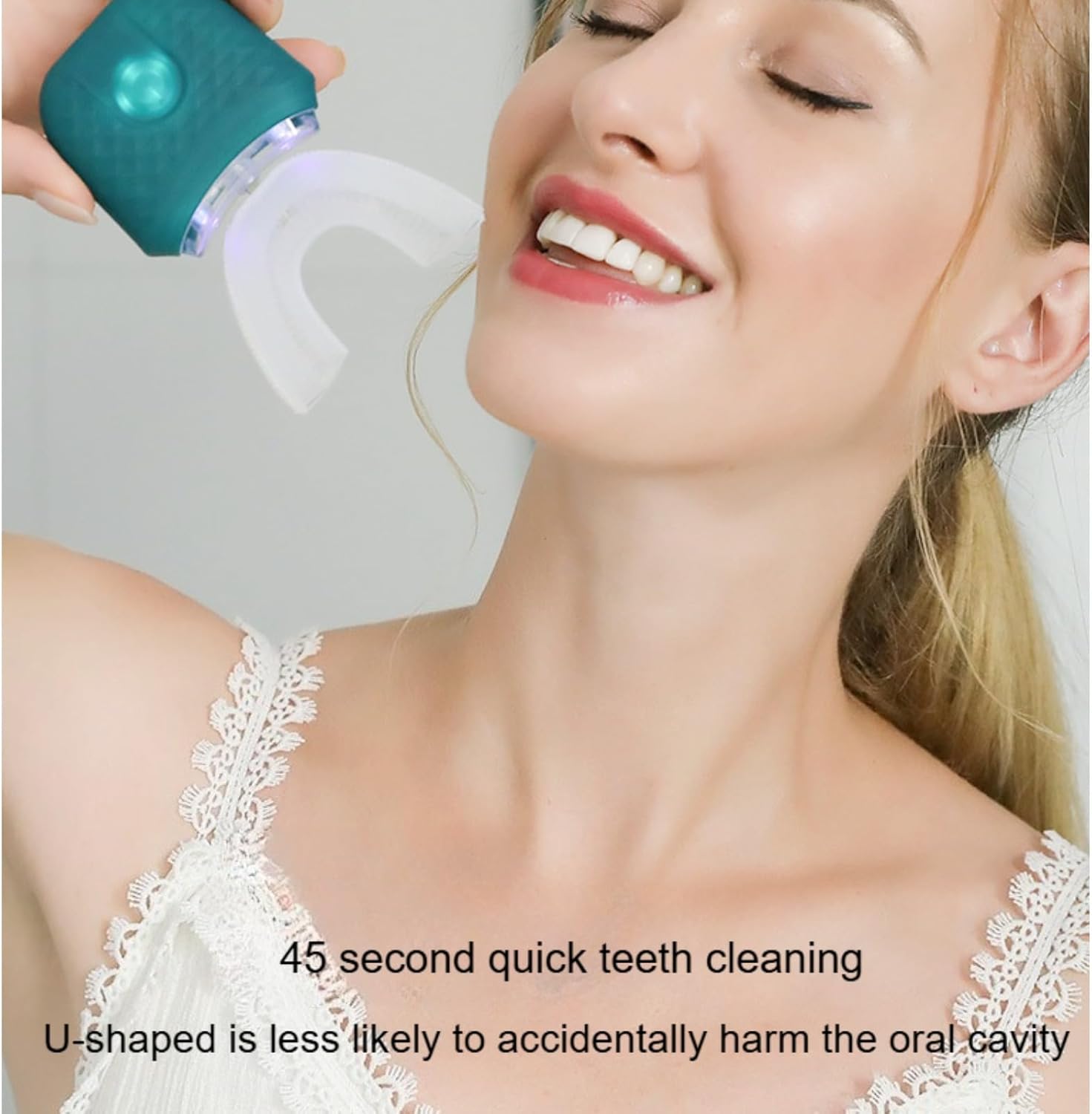 Scandinavian Smiles U-Shaped Electric Toothbrush, 360° Sonic Cleaning for Adults & Kids, 3 Modes, USB-C Rechargeable (Pink)