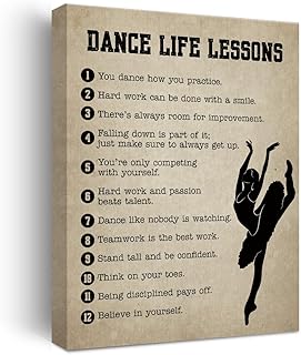 Dance Gifts Inspirational Wall Decor Canvas Wall Art Artwork Ballet Framed Art Paintings Dancing Posters for Women Dancer Ballerina Living Room Girls Room Playroom Bedroom Dance Room Decor
