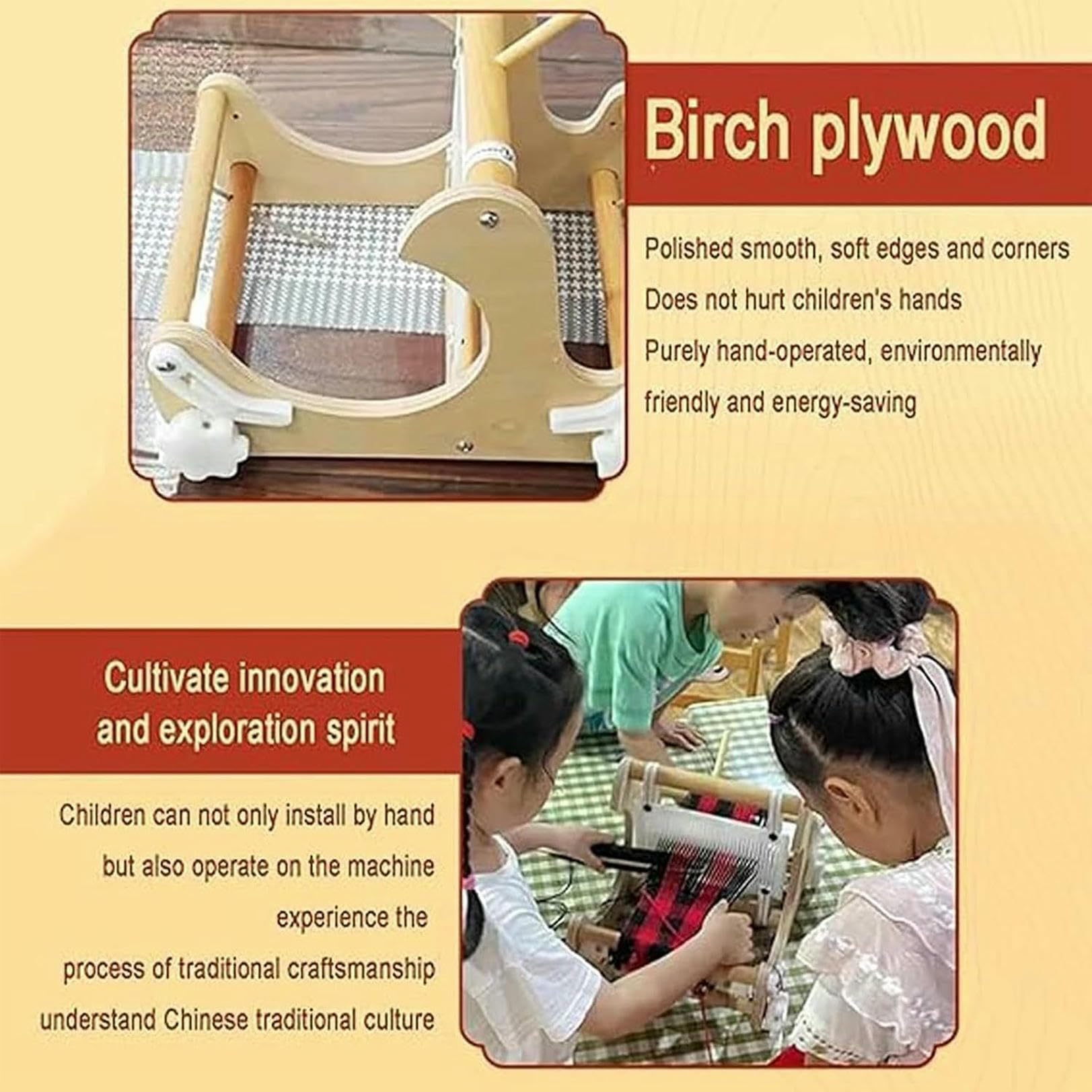 Telaio per Tessitura a Mano Fai da Te, Kit per Telaio da Tavolo in Legno con navette e licci rigidi, Larghezza di Tessitura 20 cm, Kit per Principianti, artisti Artigiani