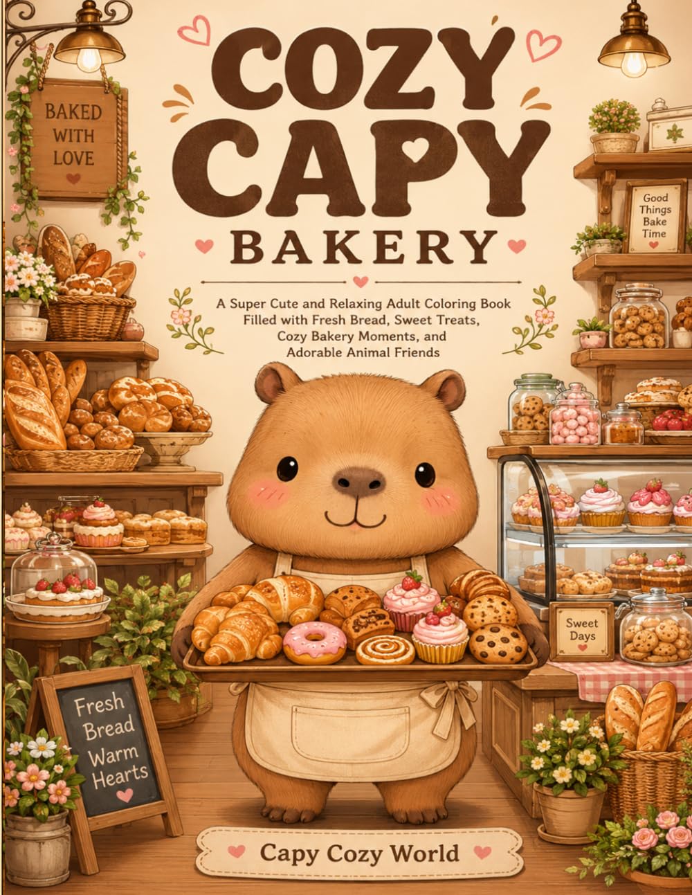 Cozy Capy Bakery: A Super Cute and Relaxing Adult Coloring Book Filled with Fresh Bread, Sweet Treats, Cozy Bakery Moments, and Adorable Animal Friends (Cozy Coloring Adventures)