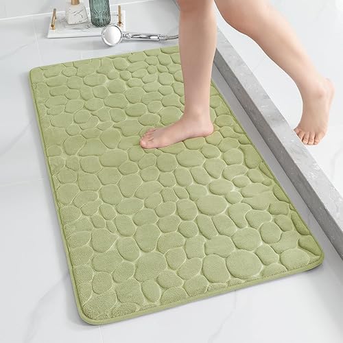 YIHOUSE Alfombra de espuma viscoelástica, tapetes de baño de adoquines, superabsorbentes de agua, lavables a máquina, para pasillo, dormitorio,