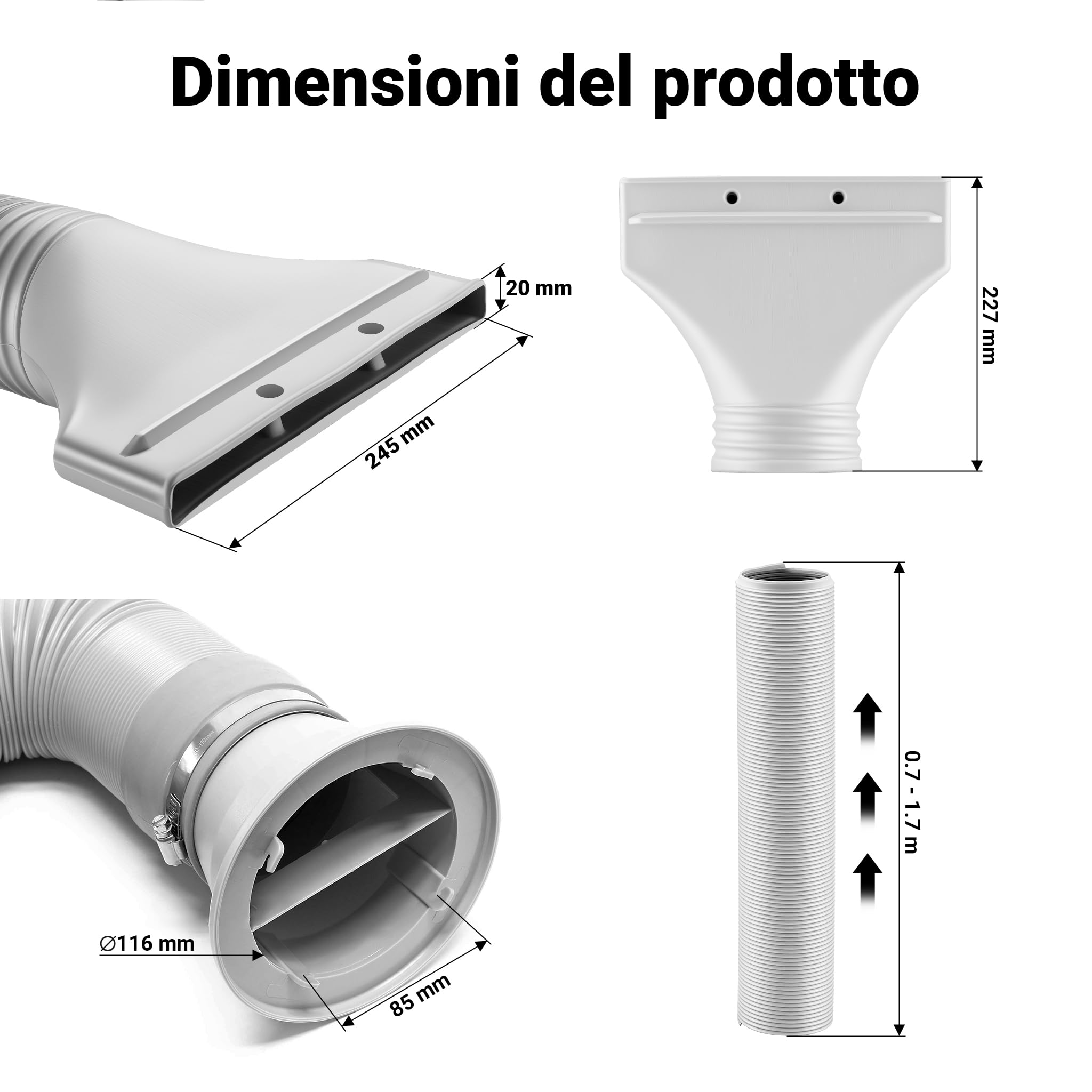 Wiltec Accessorio Airbrush Tubo dell’Aria di Scarico per Cabina di aspirazione aerografo
