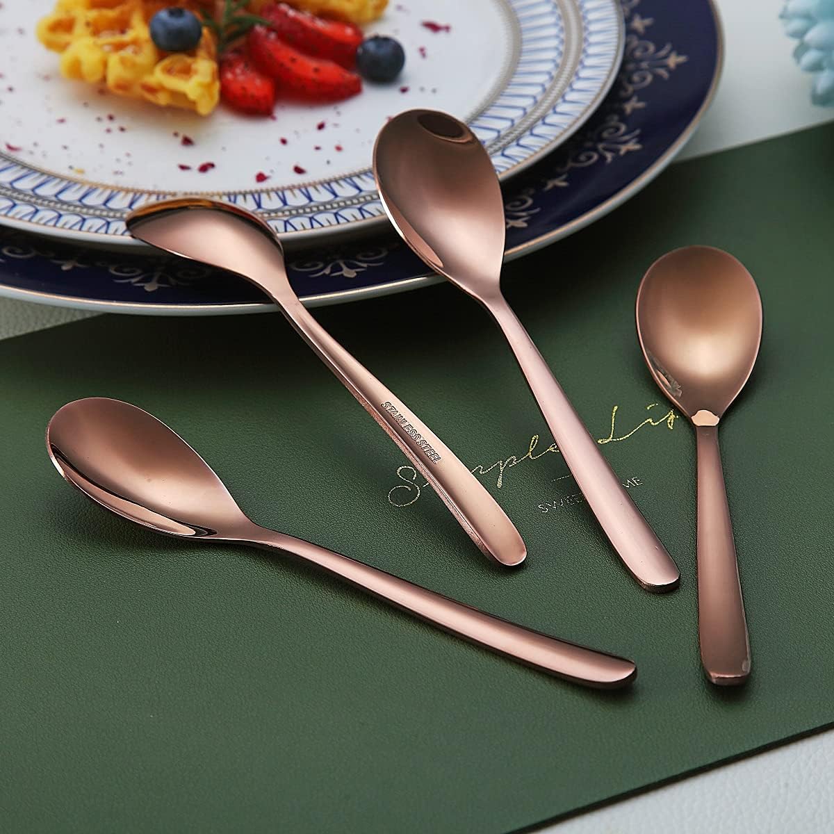 HOMQUEN Copper Demitasse Espresso Spoons