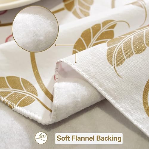 Miniatura 4 de SASTYBALE Mantel rectangular de vinilo con reverso de franela de 60 x 120 pulgadas, 100% plástico a prueba de agua y aceite, elegante mantel floral