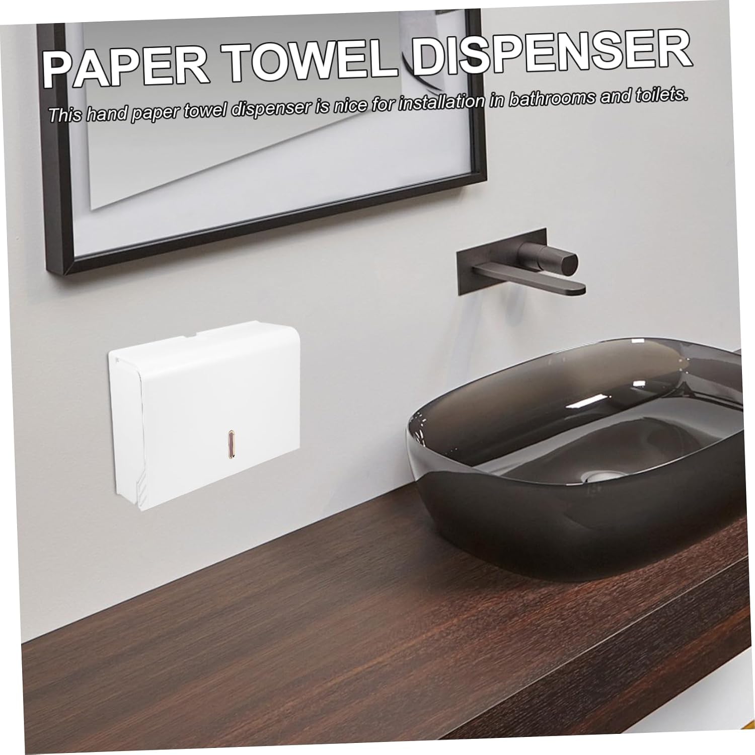 Wall Mounted Hand Paper Towel Holder Waterproof Stainless Steel Dispenser for Bathroom and Kitchen Easy Install No Punching Required